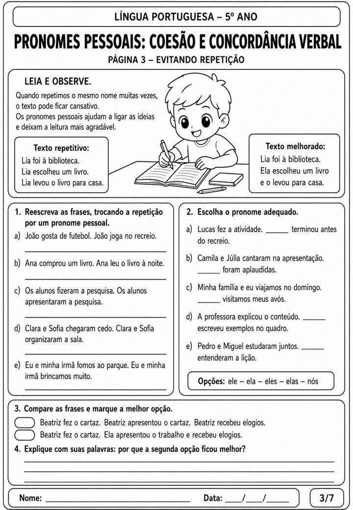 PRONOMES PESSOAIS 5° ANO 3