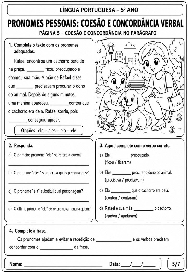 PRONOMES PESSOAIS 5° ANO 5