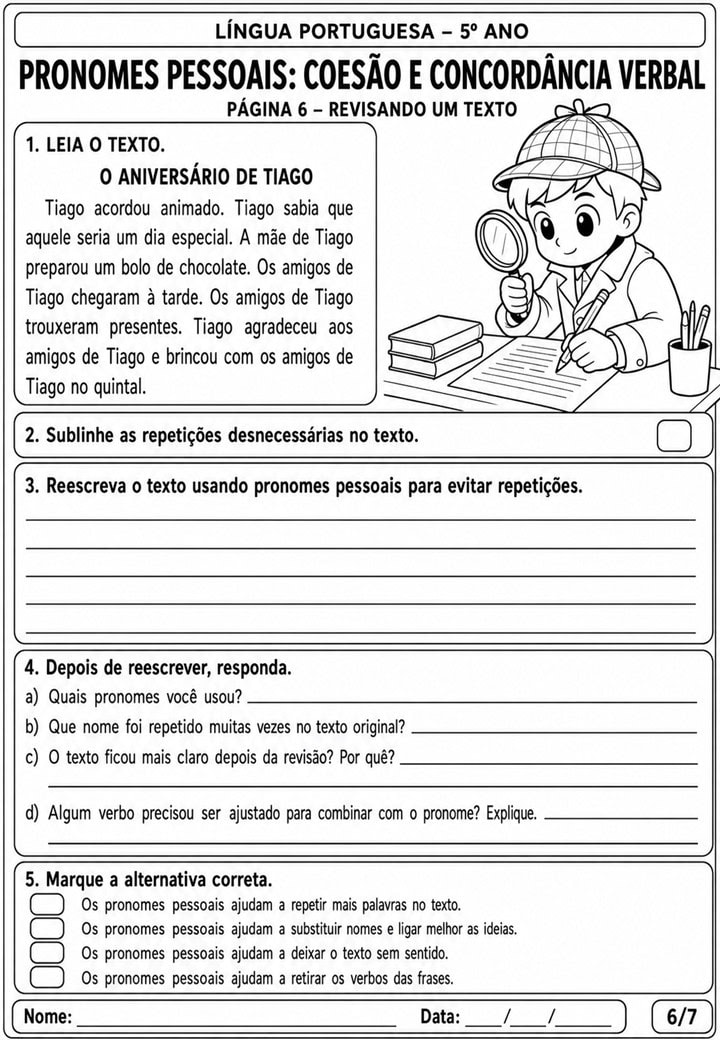 PRONOMES PESSOAIS 5° ANO 6