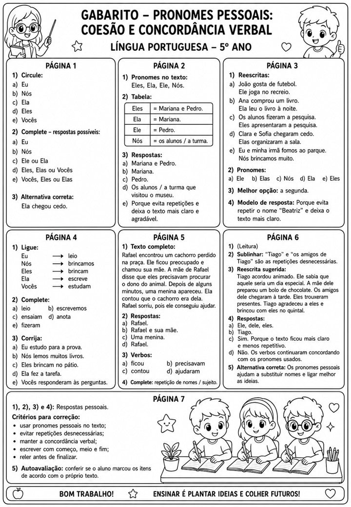 PRONOMES PESSOAIS 5° ANO 8