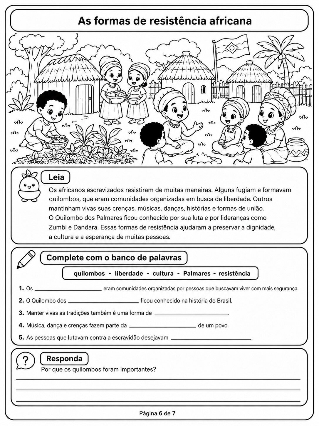Atividade sobre os Primeiros Habitantes do Brasil para 5º Ano Primeiros Habitantes 6