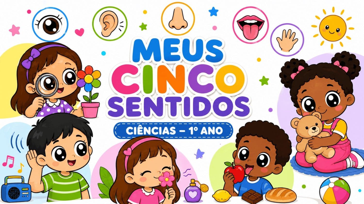 Atividades Cinco Sentidos 1° ano capa cinco sentidos