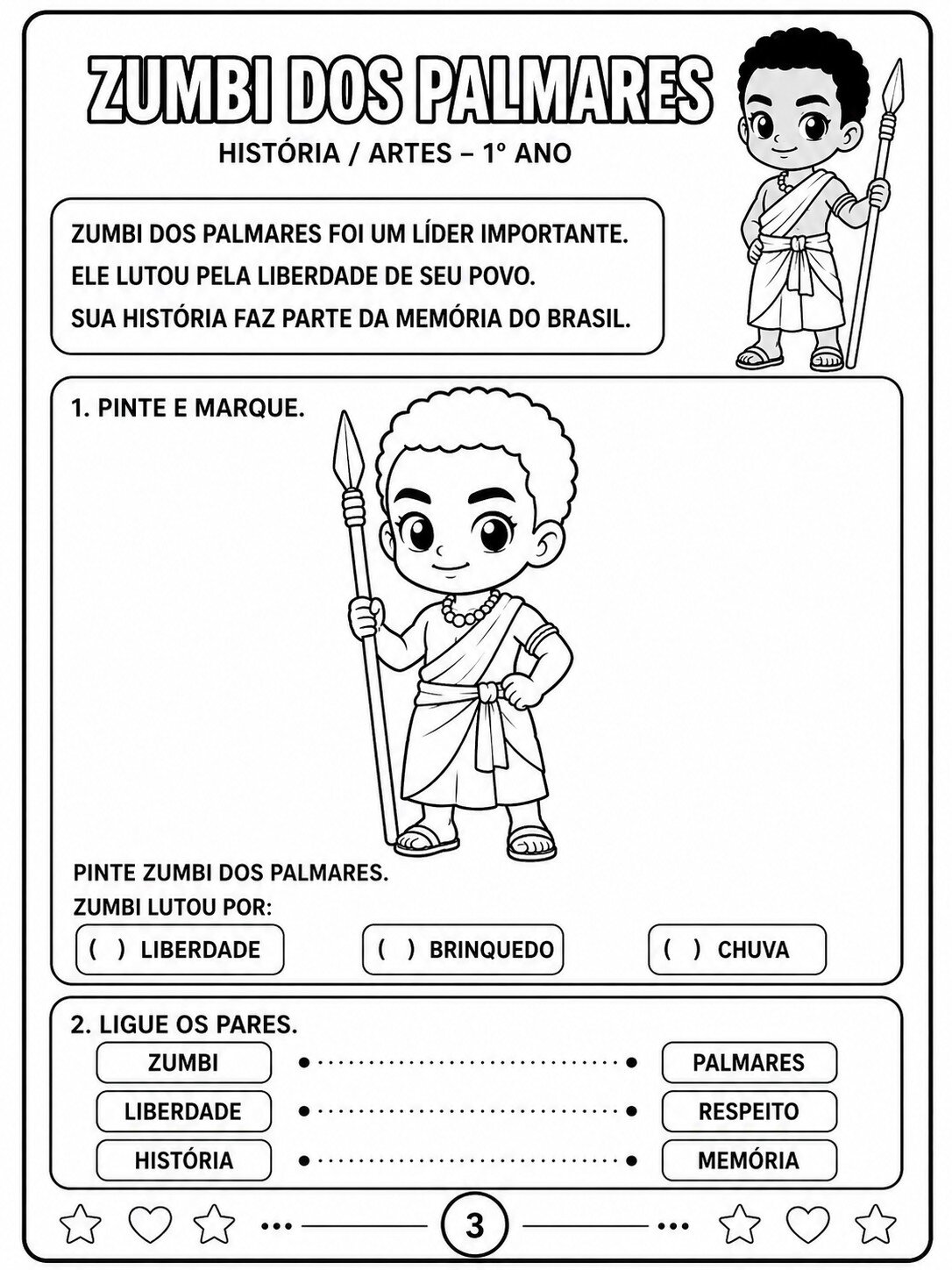 Figuras Afro-Brasileiras 1° Ano colorir e reconhecer figuras historicas afro brasileiras 3