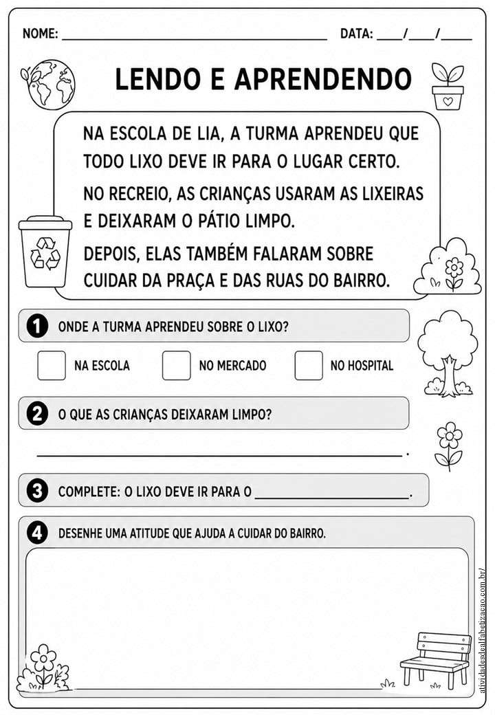 Geografia Cuidando da escola e do bairro 5
