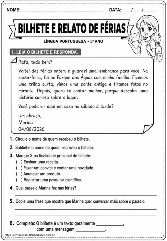 Bilhete e relato 1