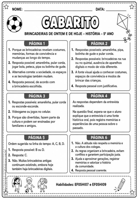Brincadeiras de ontem e de hoje 5° ano 7