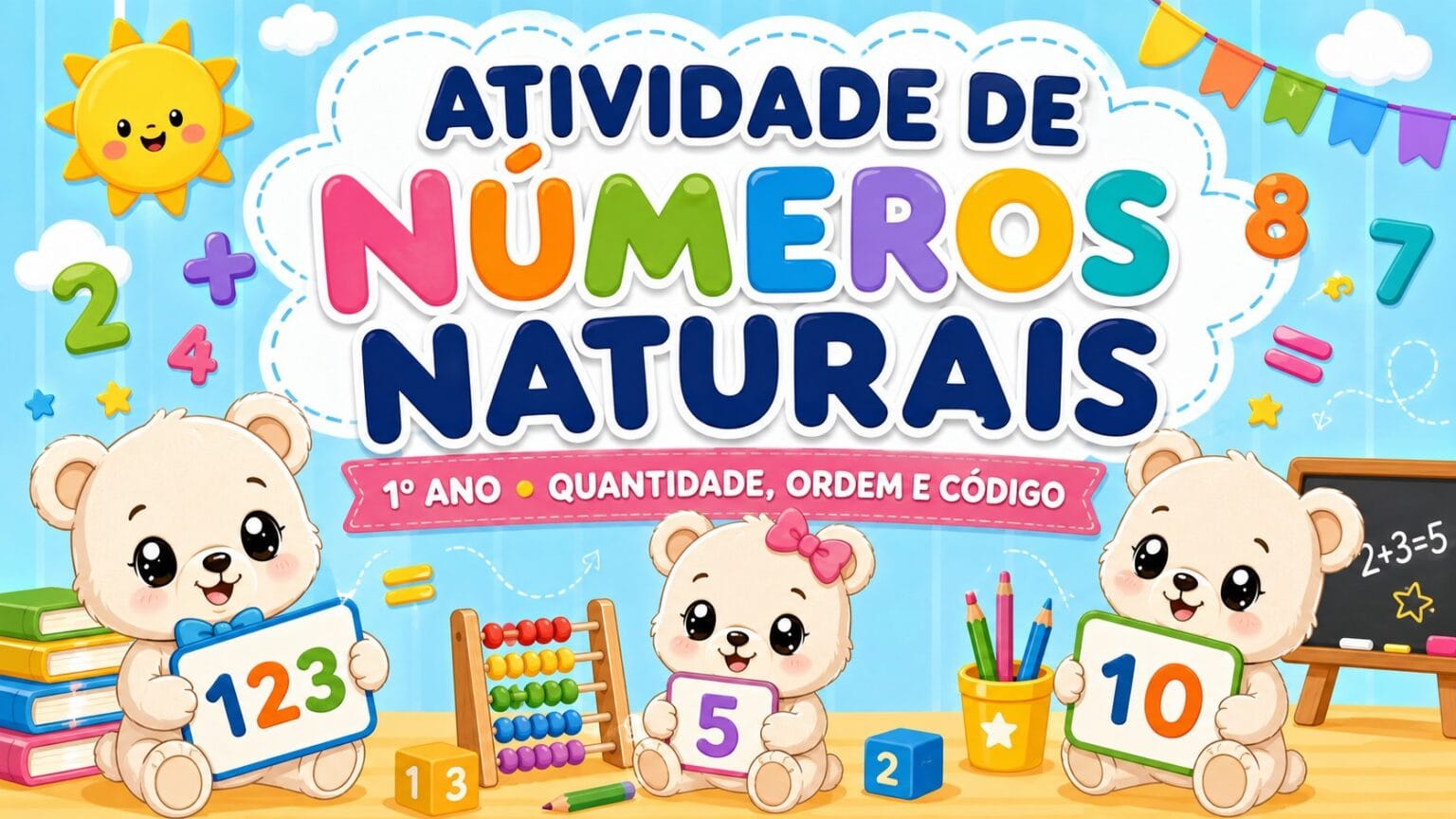Atividade de Numeros Naturais para o 1o Ano com Gabarito Gratis