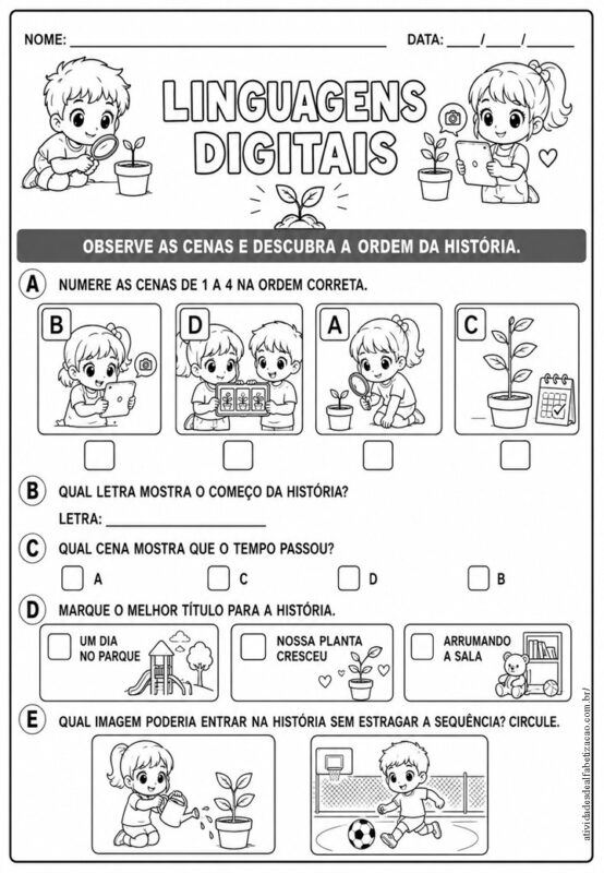 Atividade sobre Letramento Digital 1o Ano para imprimir 3
