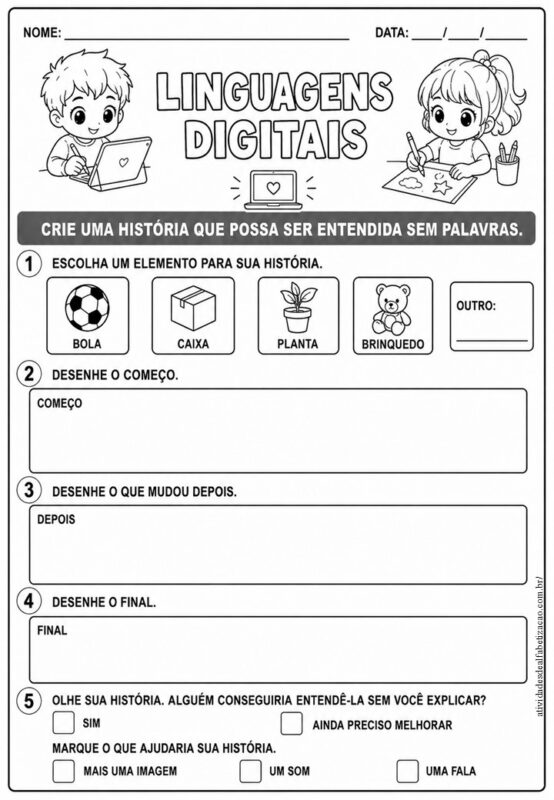 Atividade sobre Letramento Digital 1o Ano para imprimir 5
