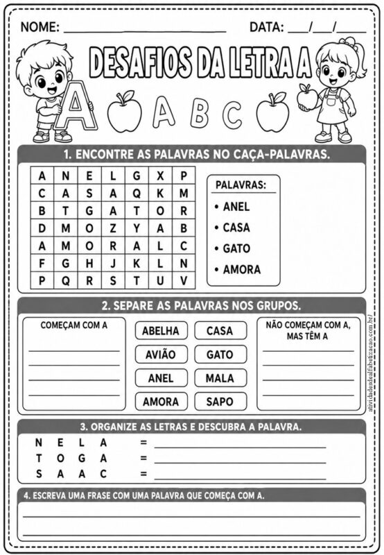 Atividades com a letra A 1° ano 6