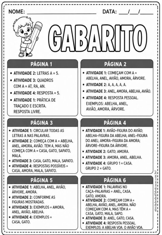 Atividades com a letra A 1° ano 7