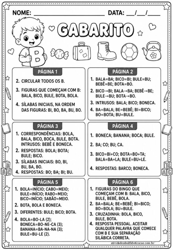Atividades com a letra B 1° ano 7