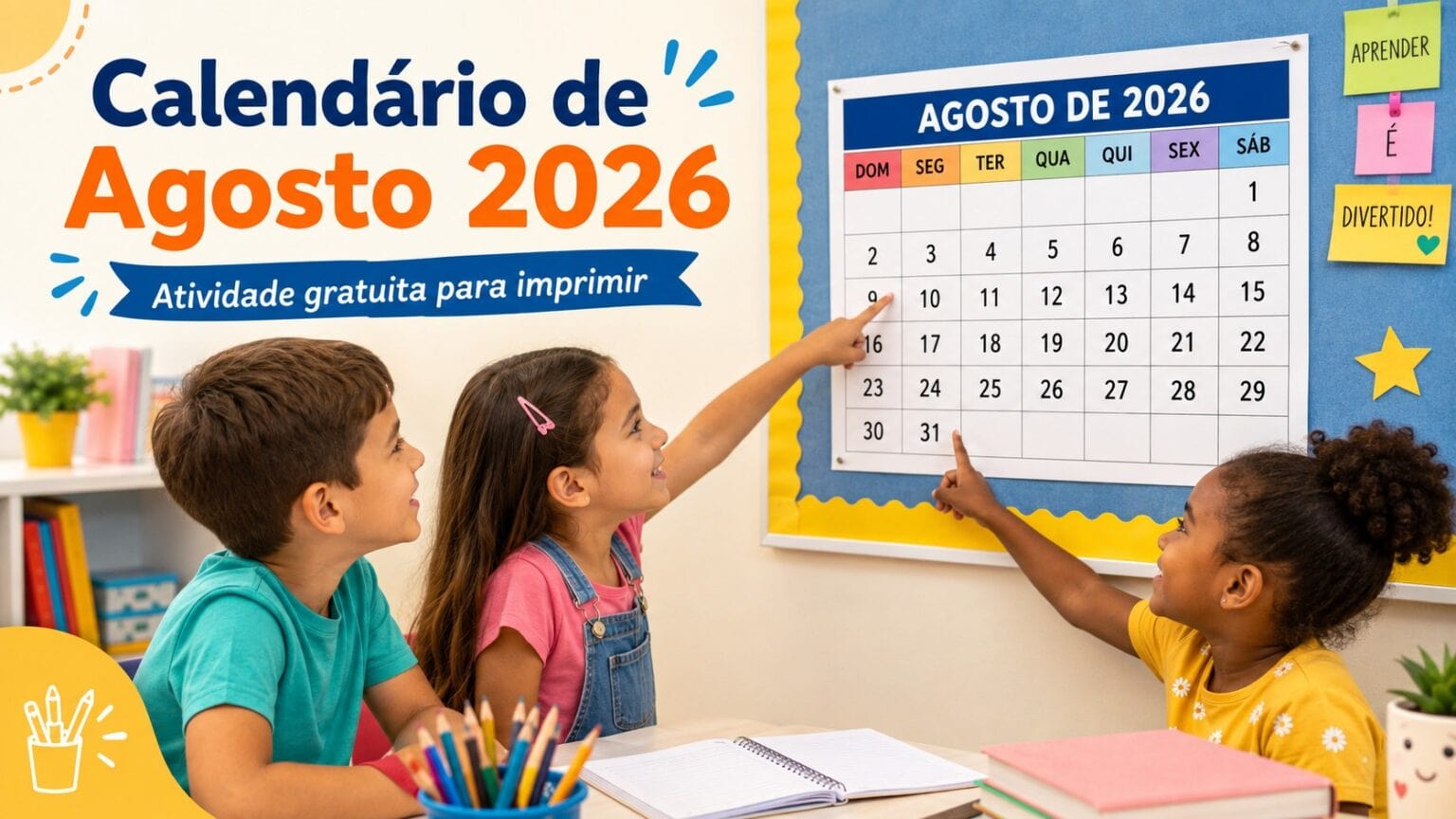 Calendario de Agosto de 2026