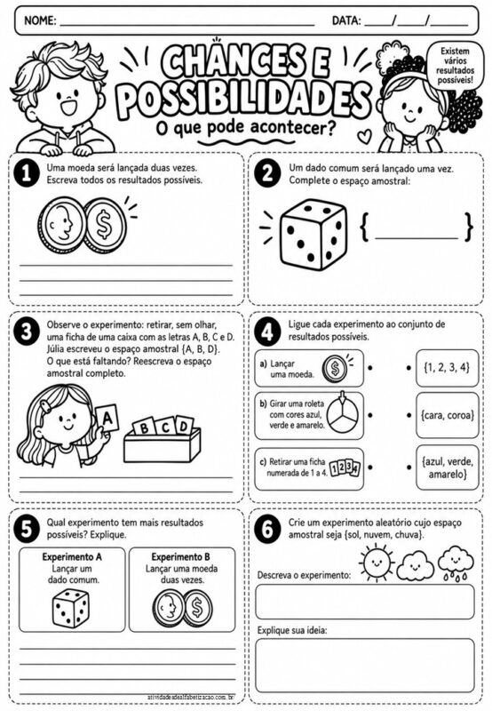 Atividades POSSIBILIDADES E PROBABILIDADES 5° Ano 1