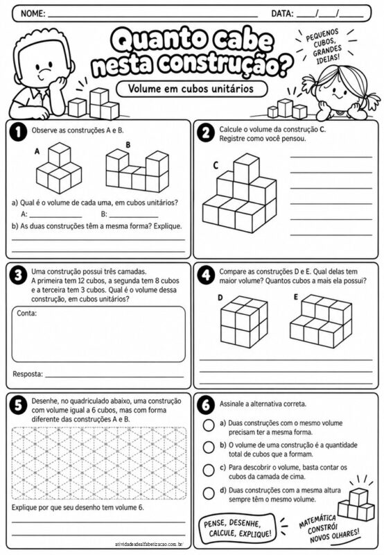 Atividades Volume em Construcoes 3D 5° Ano 1